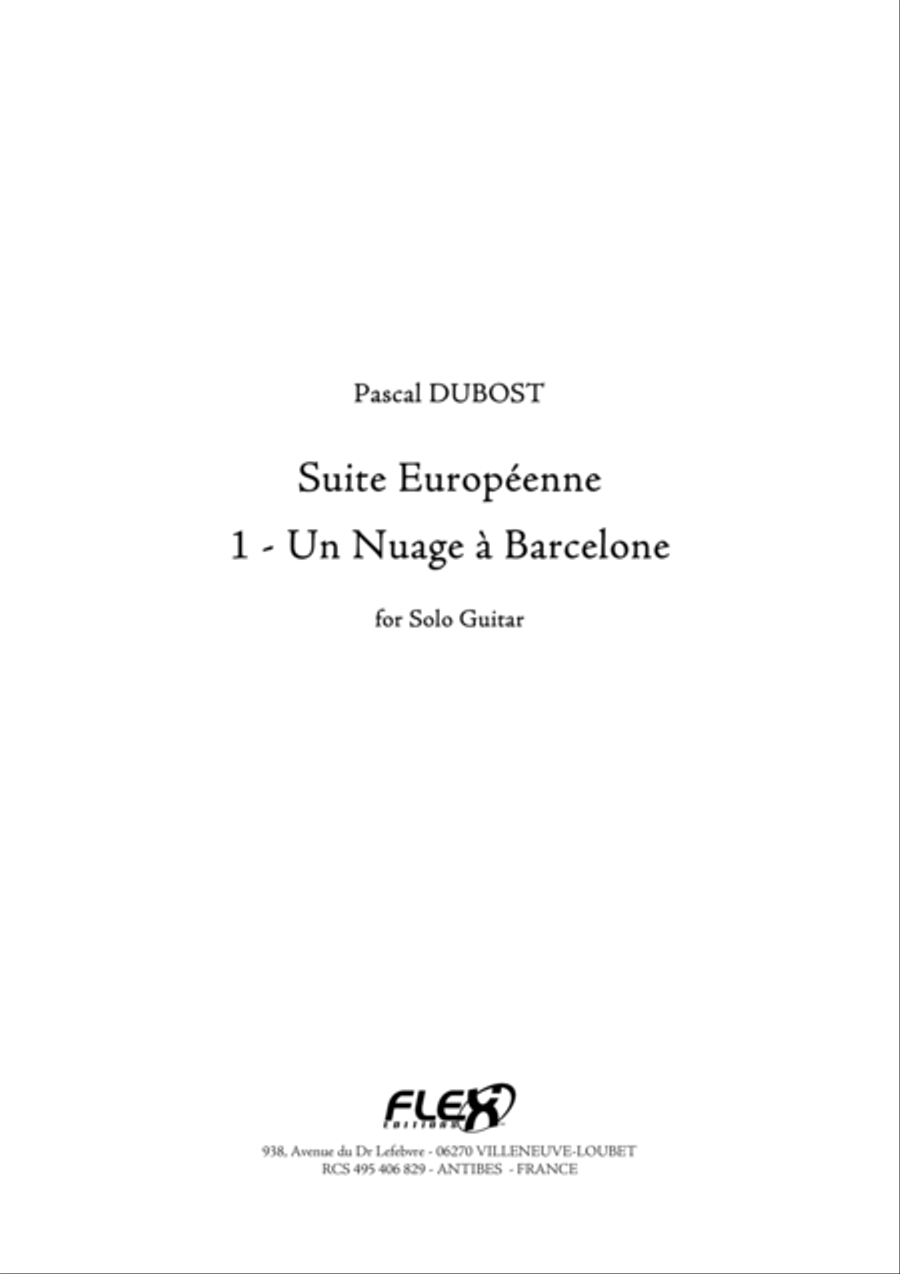 Suite Europeenne 1 - Un Nuage a Barcelone Acoustic Guitar scores gallery preview page 1
