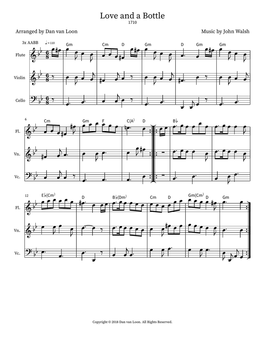 Love and a Bottle Small Ensemble scores gallery preview page 1