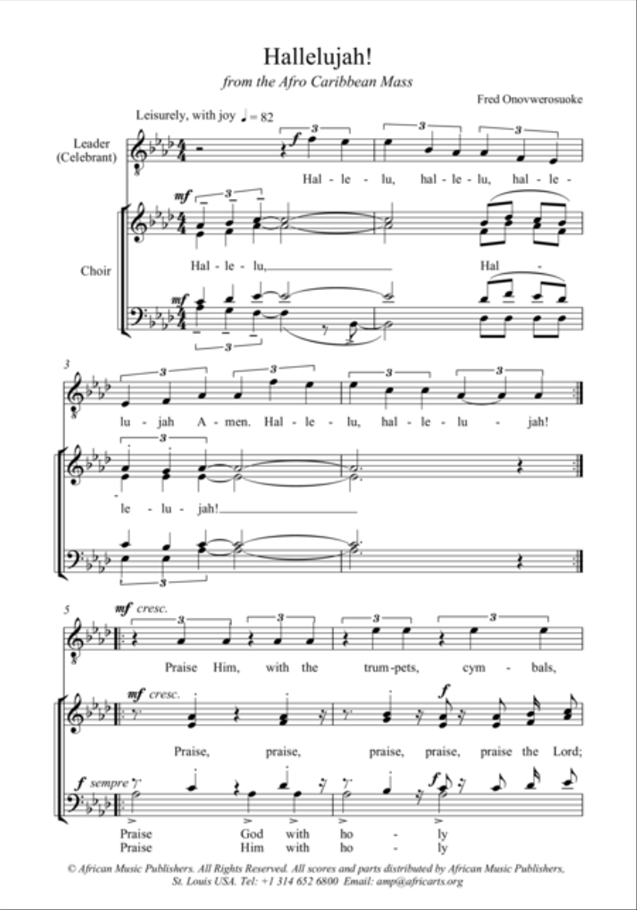 Hallelujah Hallelujah 4-Part scores gallery preview page 1