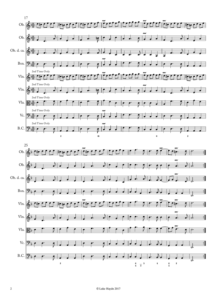 La Folies d'Espagne - Jean-Baptiste Lully - Full Score and Parts Woodwind Quartet scores gallery preview page 2