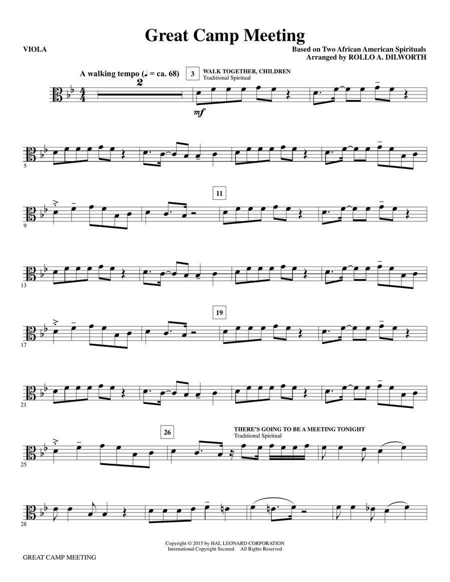 Great Camp Meeting (arr. Rollo Dilworth) - Viola