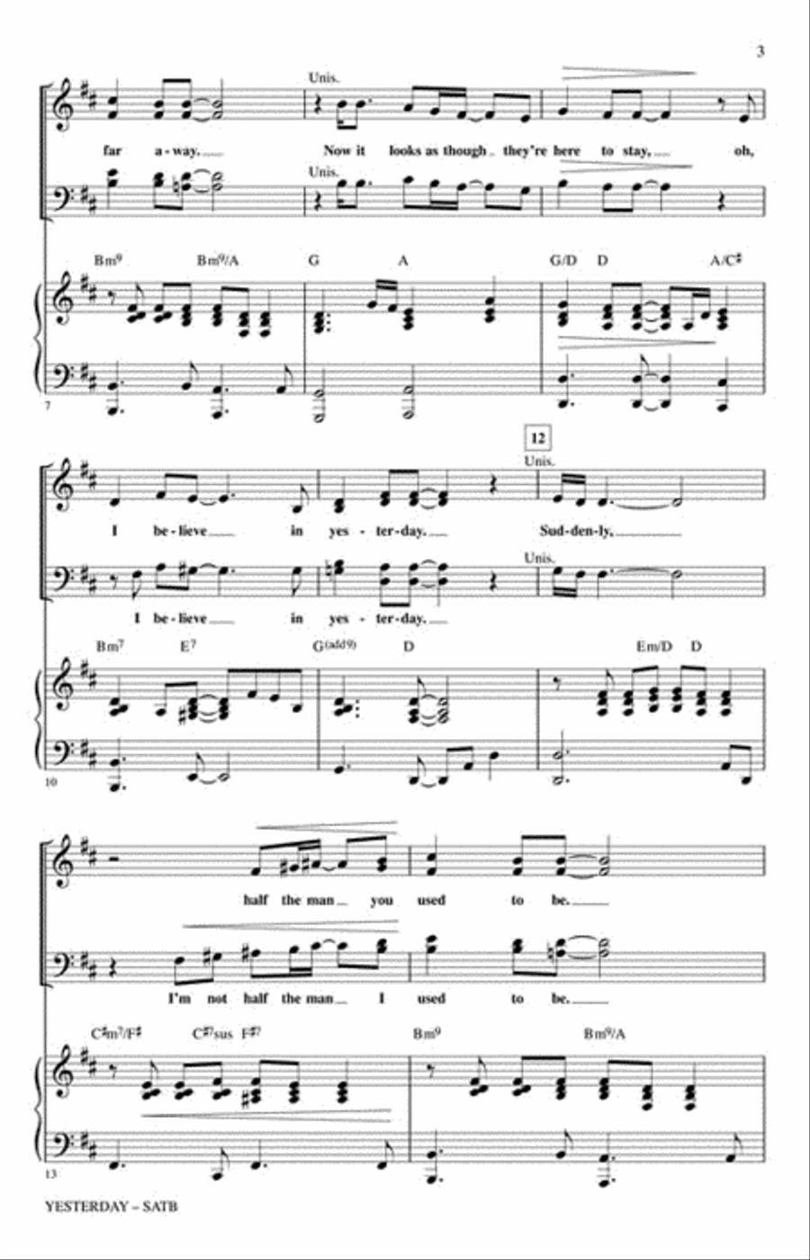 Yesterday Yesterday 4-Part scores gallery preview page 3