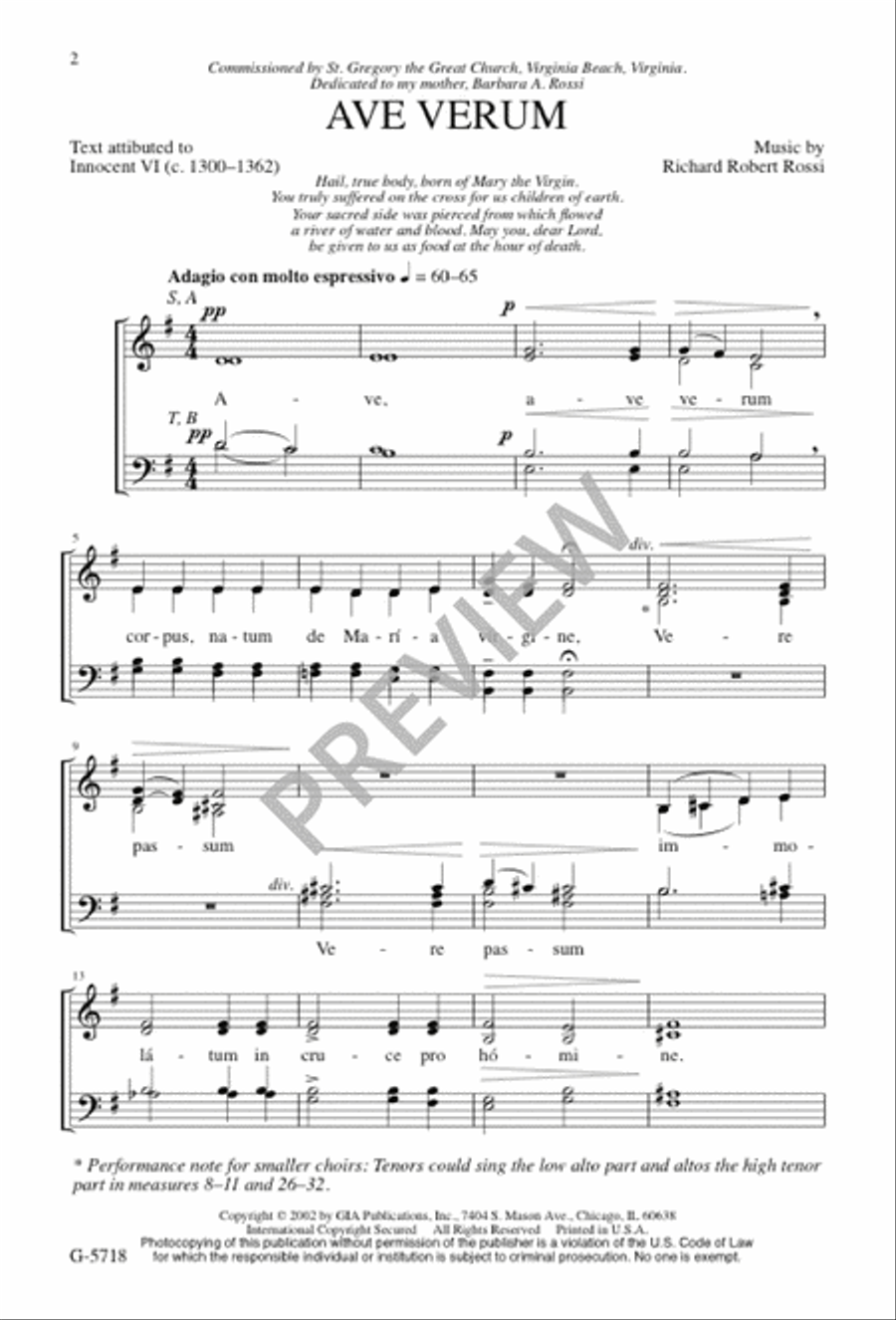Ave Verum 4-Part scores gallery preview page 3