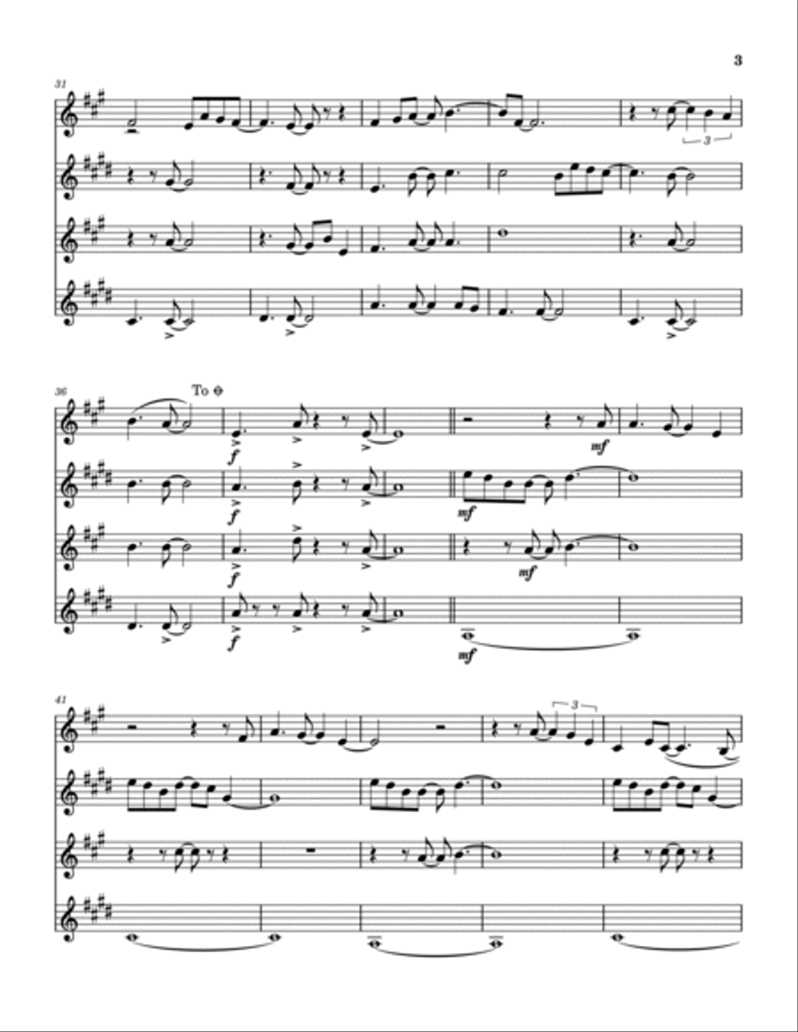 Send Her My Love Saxophone Quartet scores gallery preview page 4