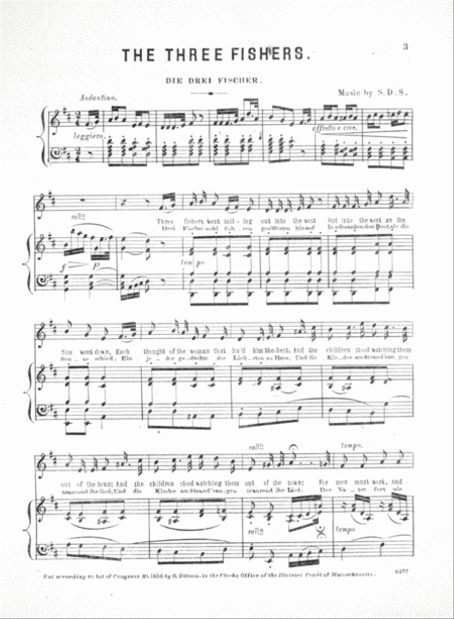 The Three Fishers. Die Drei Fischer. A Ballad Voice scores gallery preview page 2