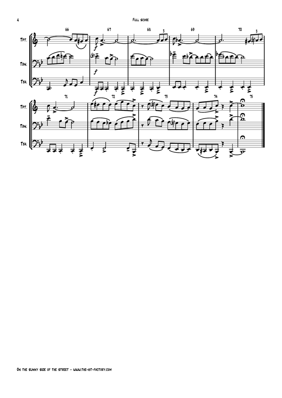 On The Sunny Side Of The Street Brass Ensemble scores gallery preview page 4