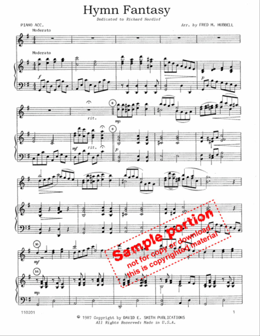 Hymn Fantasy (acc) Flute Duet scores gallery preview page 2