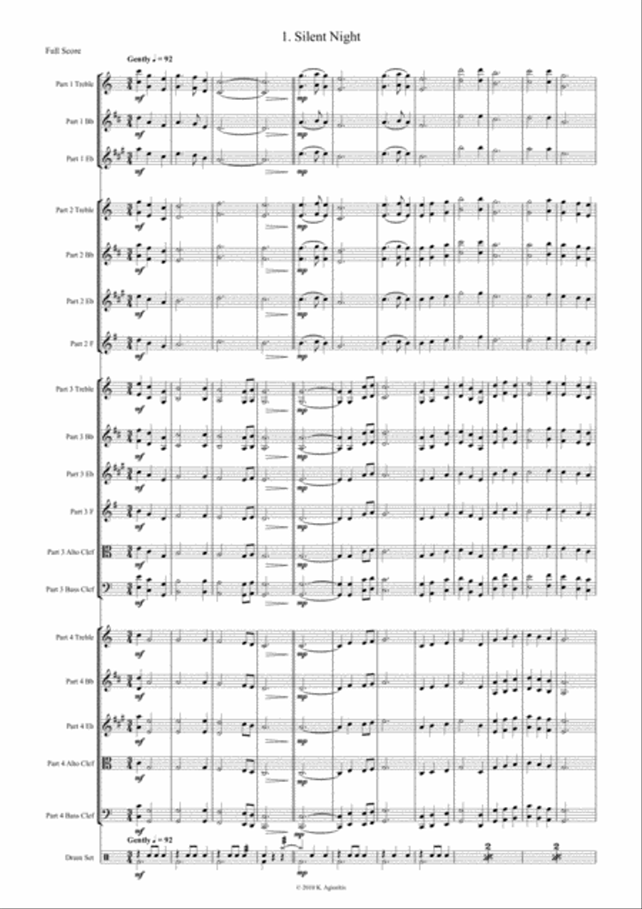 Carols for Four (or more) - 15 Carols with Flexible Instrumentation - Full Score - Score Only Concert Band scores gallery preview page 3