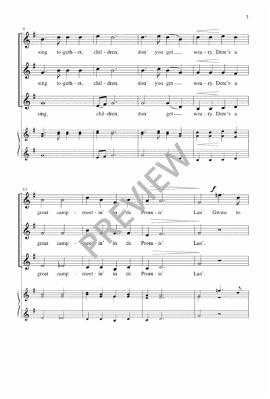 Walk Together, Children 3-Part scores gallery preview page 3