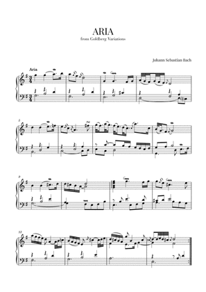 Book cover for J. S. Bach - Aria (from Goldberg Variations - BWV 988)