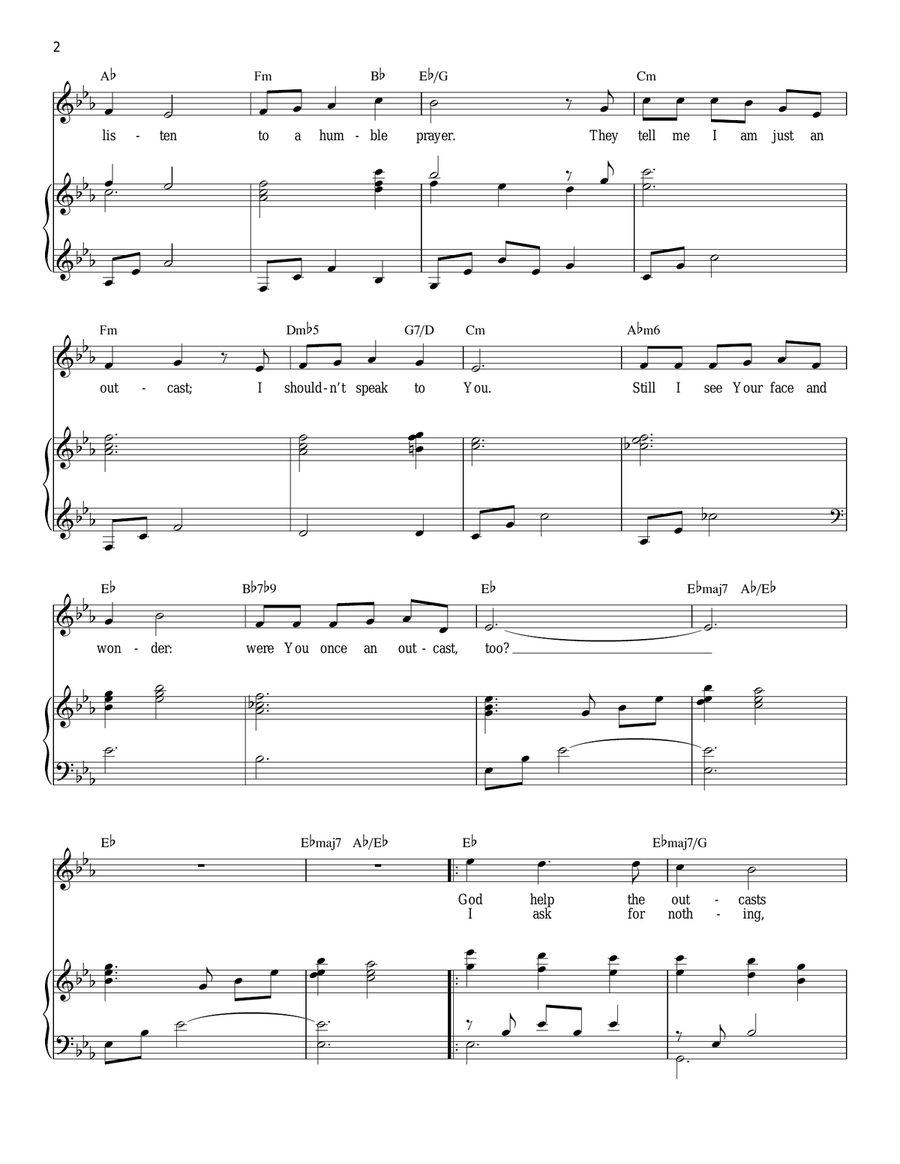 God Help The Outcasts (from The Hunchback Of Notre Dame) Piano, Vocal scores gallery preview page 2