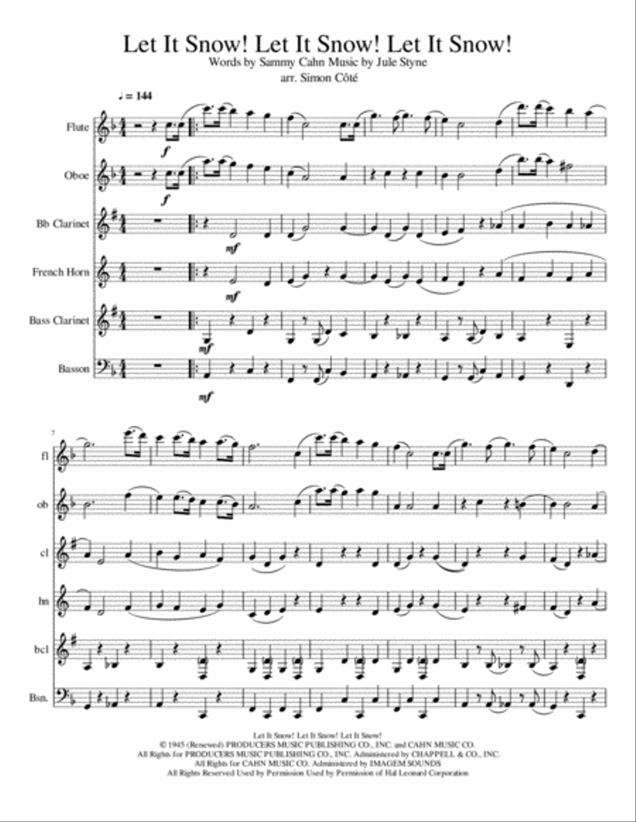 Let It Snow! Let It Snow! Let It Snow! Woodwind Quintet scores gallery preview page 1