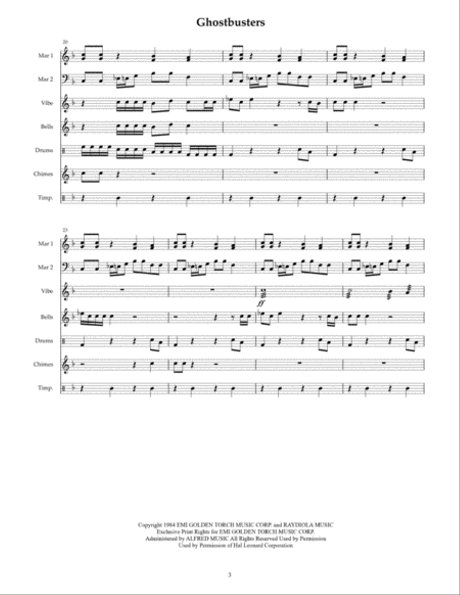 Ghostbusters Ghostbusters Percussion Ensemble scores gallery preview page 5