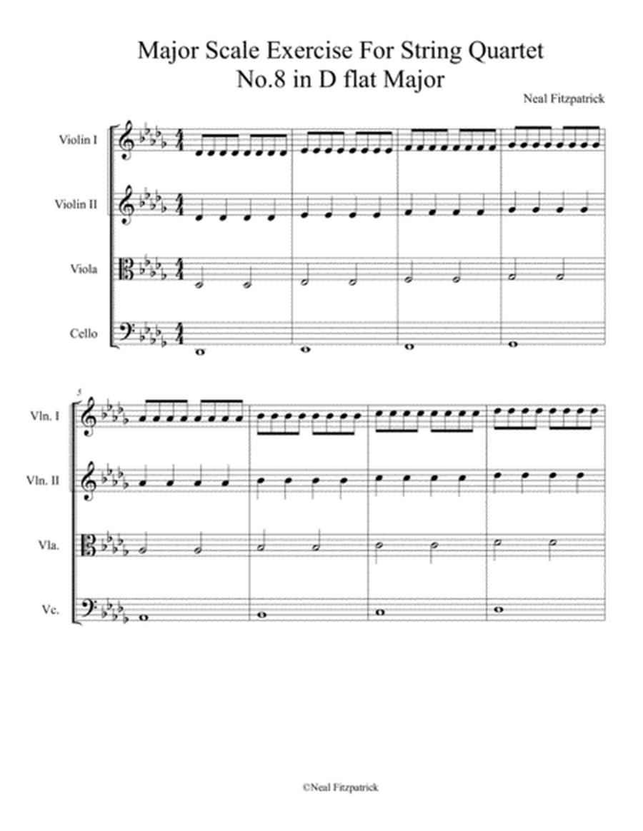 Major Scale Exercise For String Quartet No.8 in D flat Major