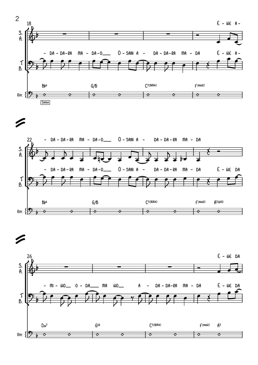 Osain (Cuban Folk Song) 4-Part scores gallery preview page 2