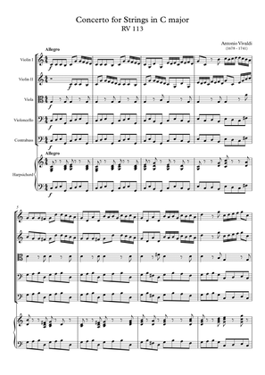 Book cover for Concerto for Strings in C major RV 113