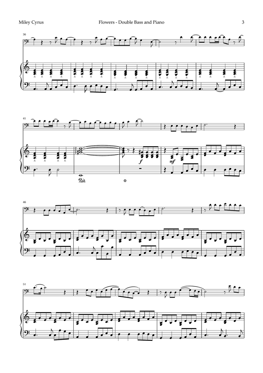 Flowers Double Bass scores gallery preview page 3