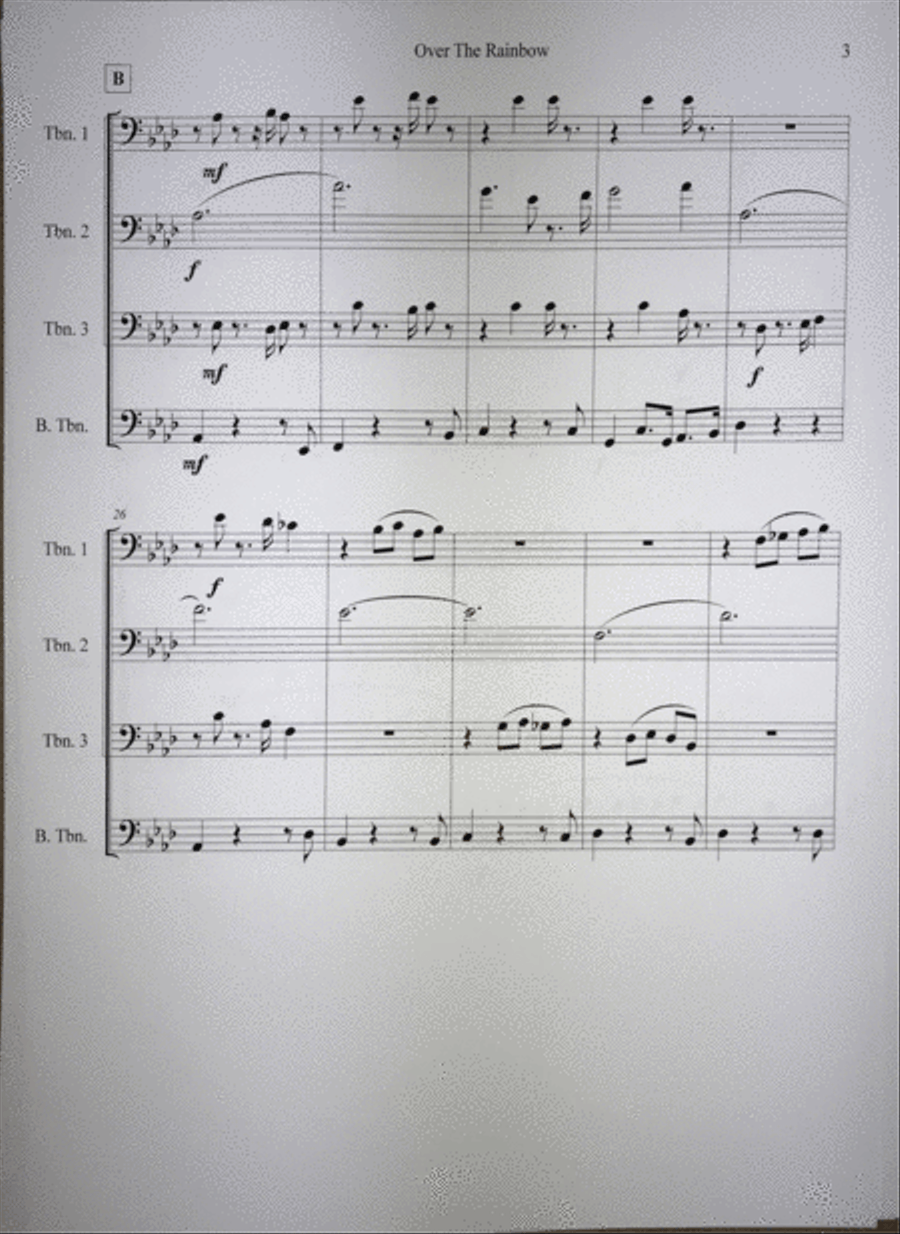 Over The Rainbow Brass Ensemble scores gallery preview page 3