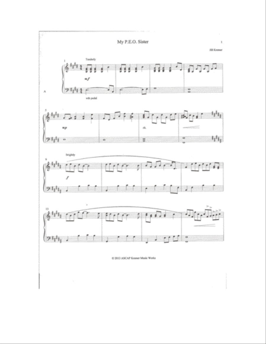 My P.E.O. Sister My P.E.O. Sister Piano Solo scores gallery preview page 1