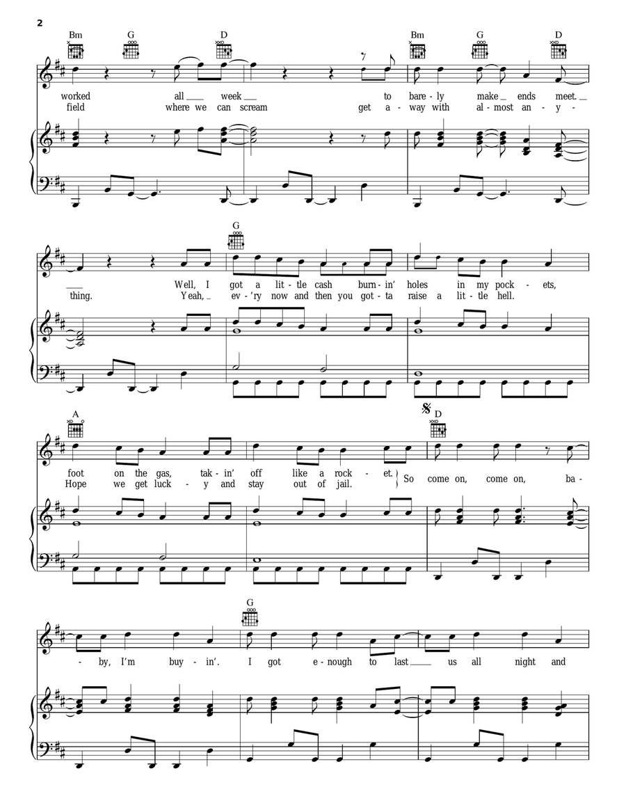 Beer Money Beer Money Piano, Vocal, Guitar scores gallery preview page 2