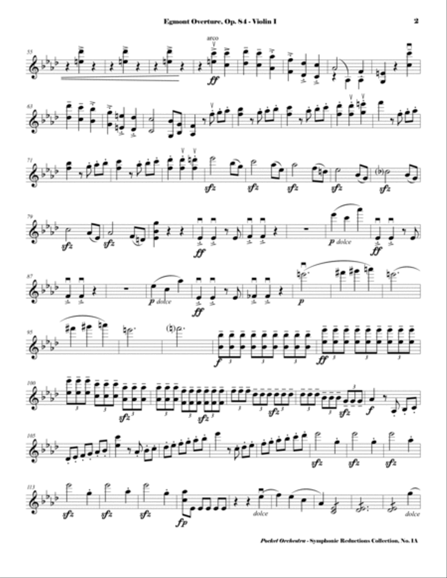 Beethoven - Egmont Overture, Op. 84 - String Quartet Arrangement - Parts String Quartet scores gallery preview page 3