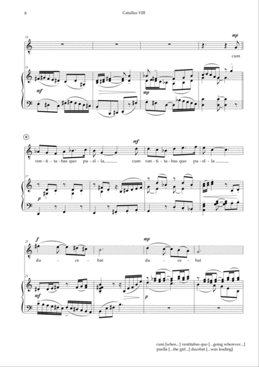 Fulsere Quandom, from trio cantata 'Catullus VIII' Tenor Voice scores gallery preview page 3