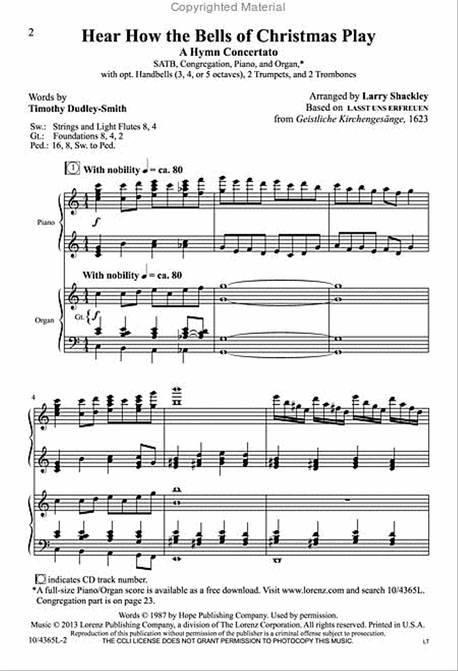 Hear How the Bells of Christmas Play 4-Part scores gallery preview page 2