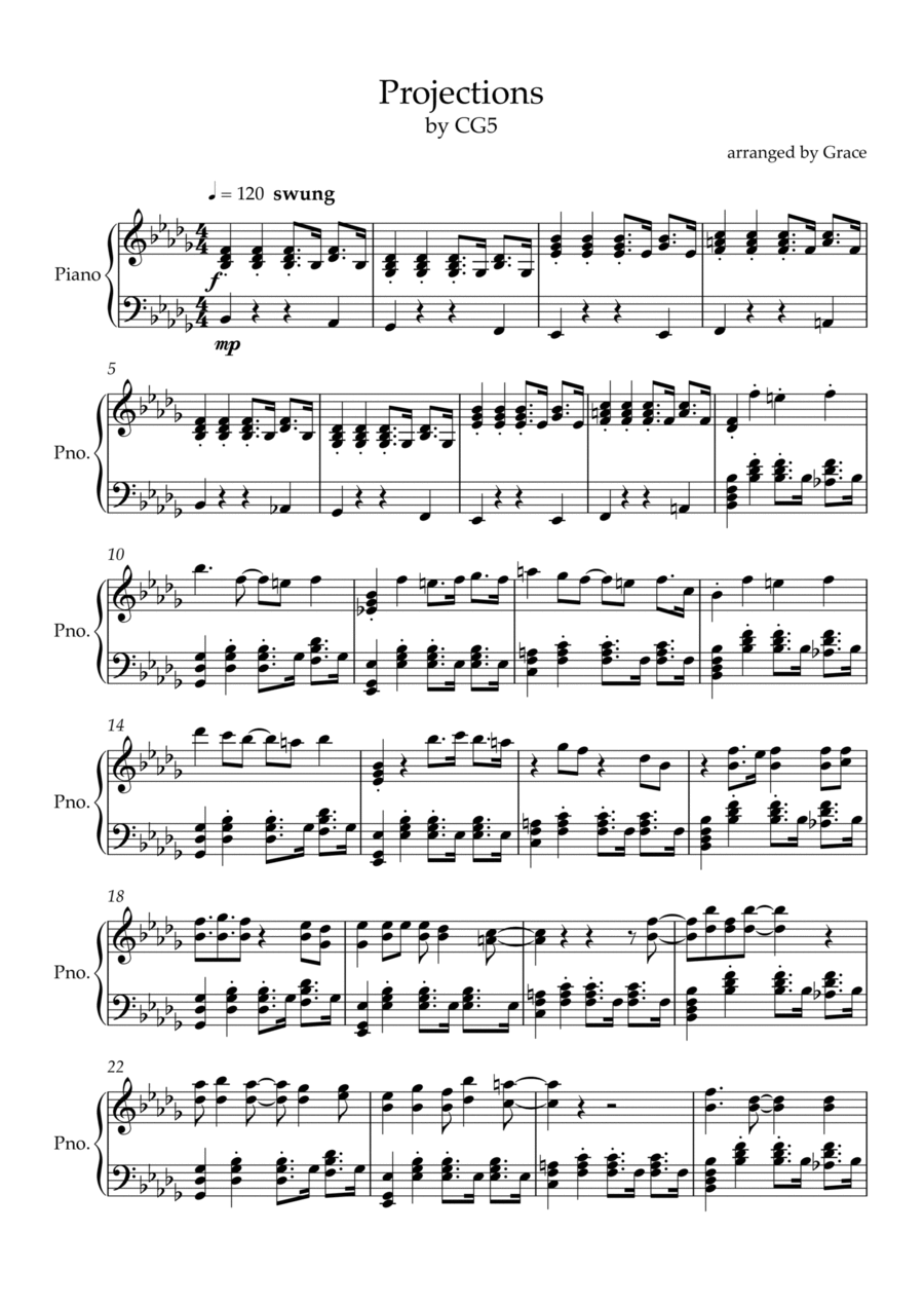 Projections Projections Piano Solo scores gallery preview page 1