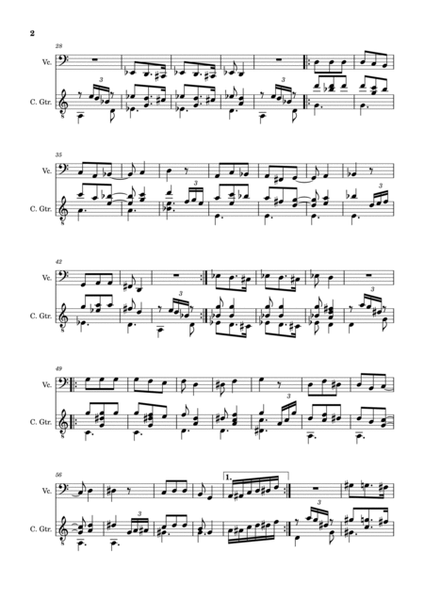 Spanish Popular Song - Anda Jaleo. Arrangement for Violoncello and Classical Guitar. Score and Parts image number null