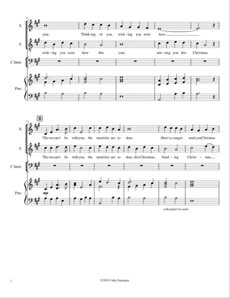 Together, Once Again, for Christmas (ST Duet, Optional C Instrument, Piano Accompaniment) Large Ensemble scores gallery preview page 3