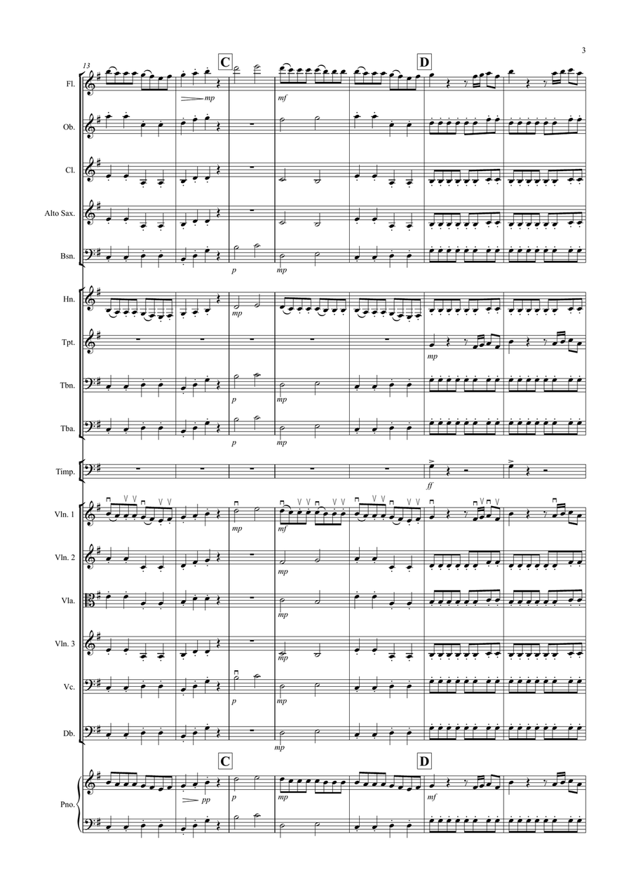 Eine Kleine Nachtmusik (1st movement) for School Orchestra Full Orchestra scores gallery preview page 3