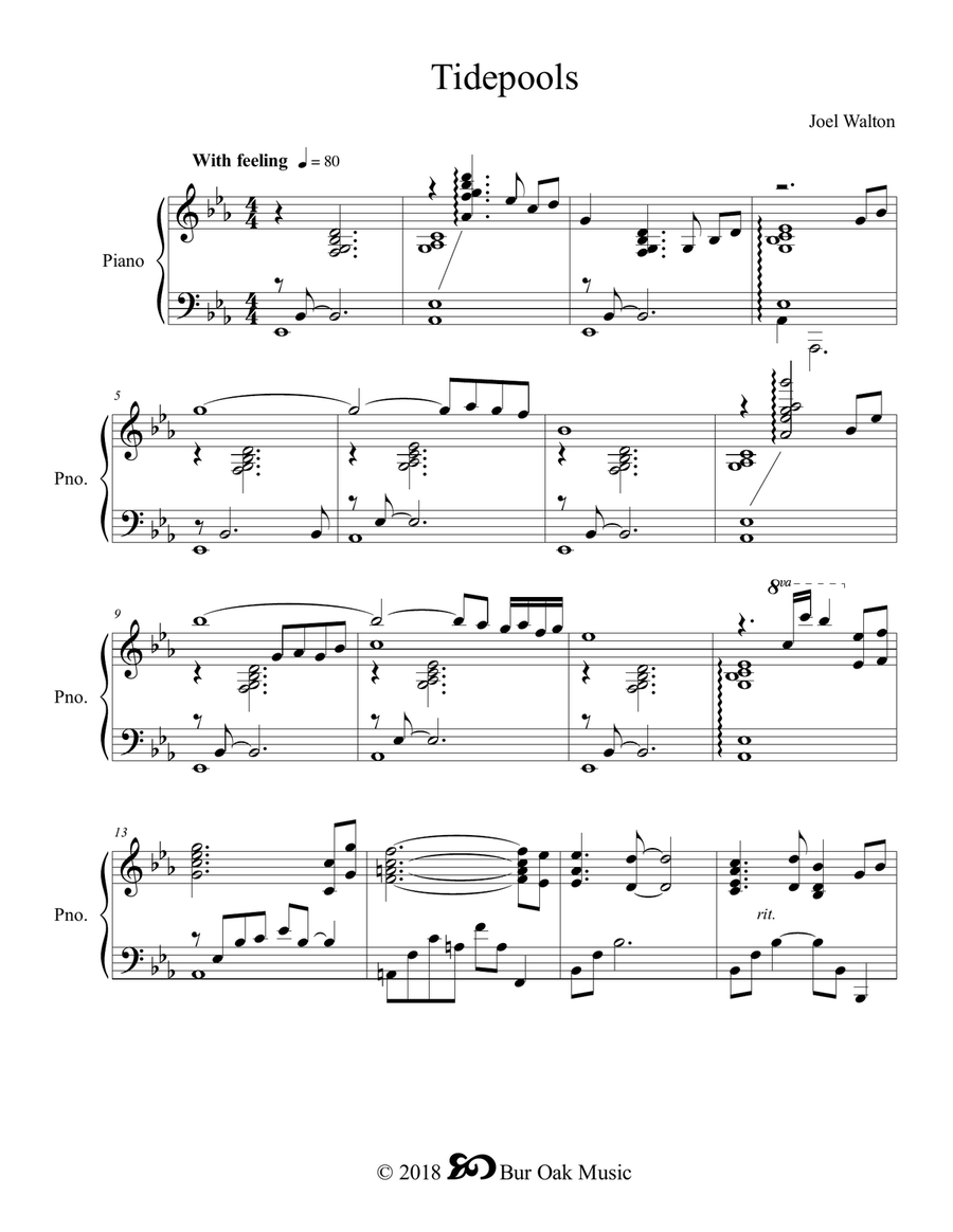 Tidepools Tidepools Piano Solo scores gallery preview page 1