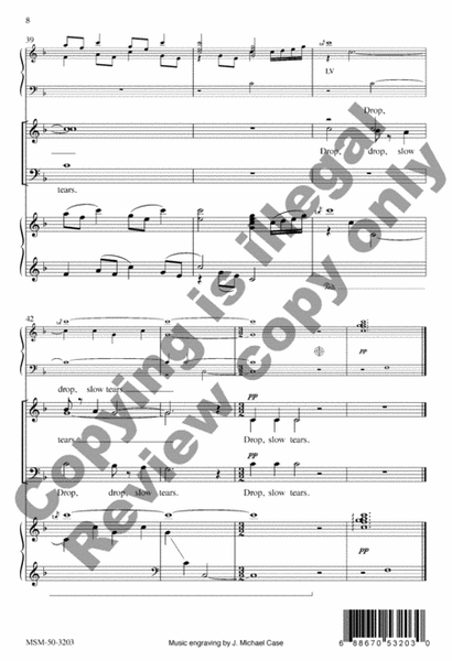 Drop, Drop, Slow Tears (Choral Score) image number null