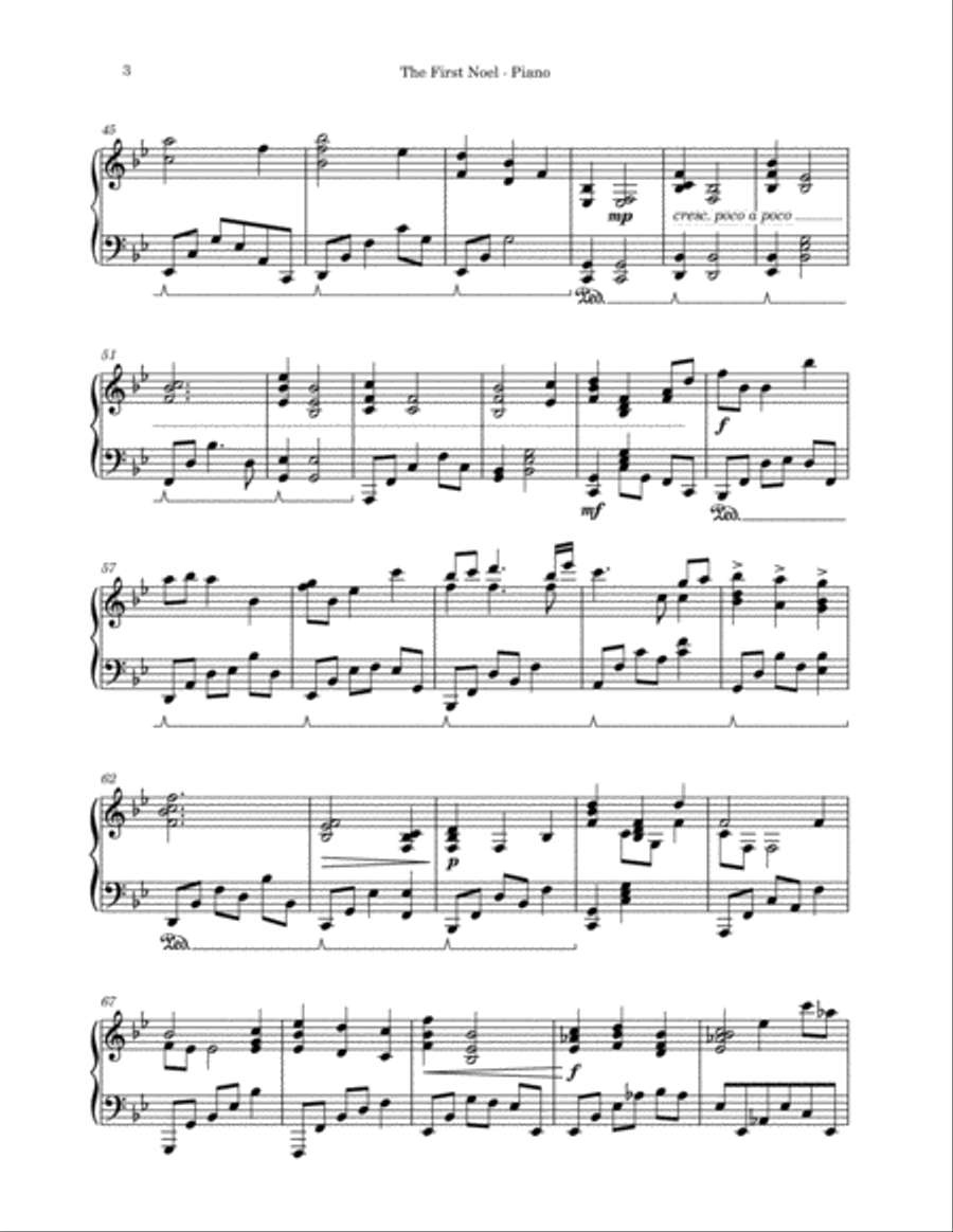 The First Noel (O Primeiro Natal) - Piano and Soprano Saxophone Woodwind Duet scores gallery preview page 4