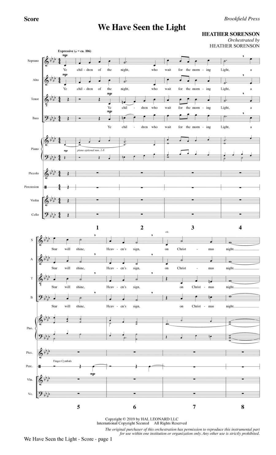 We Have Seen the Light - Full Score Choir scores gallery preview page 1