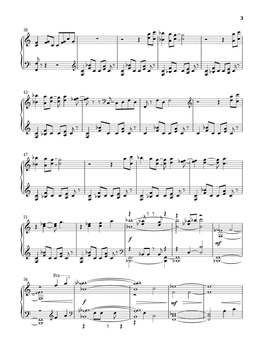 Paraphrase (Someone In A Tree) Piano Solo scores gallery preview page 3