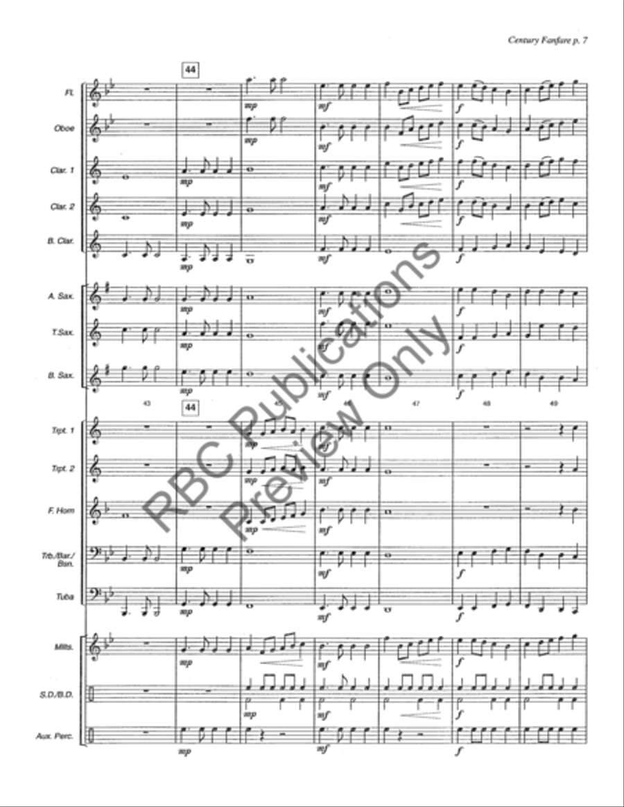 Century Fanfare Century Fanfare Concert Band scores gallery preview page 10