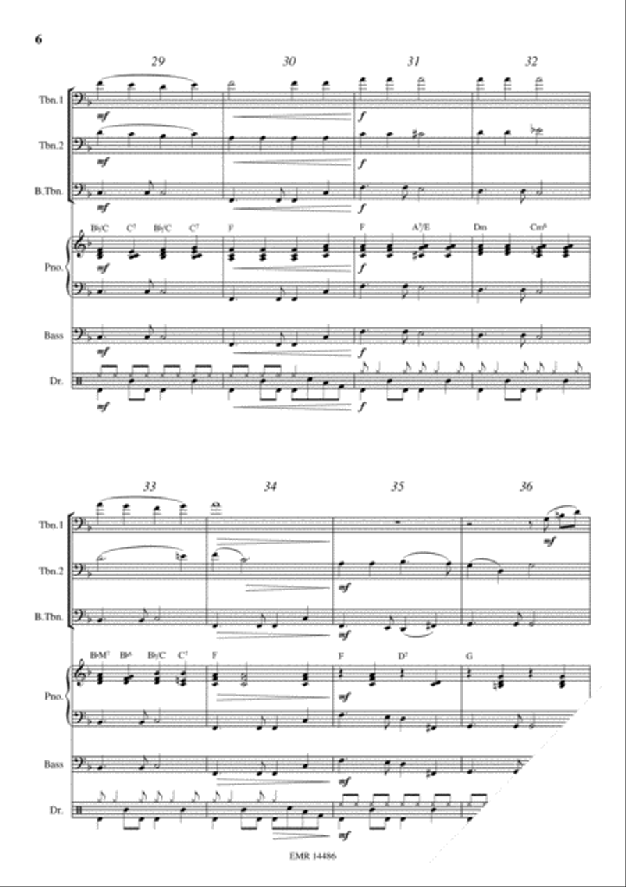 Aura Lee Trombone Trio scores gallery preview page 6