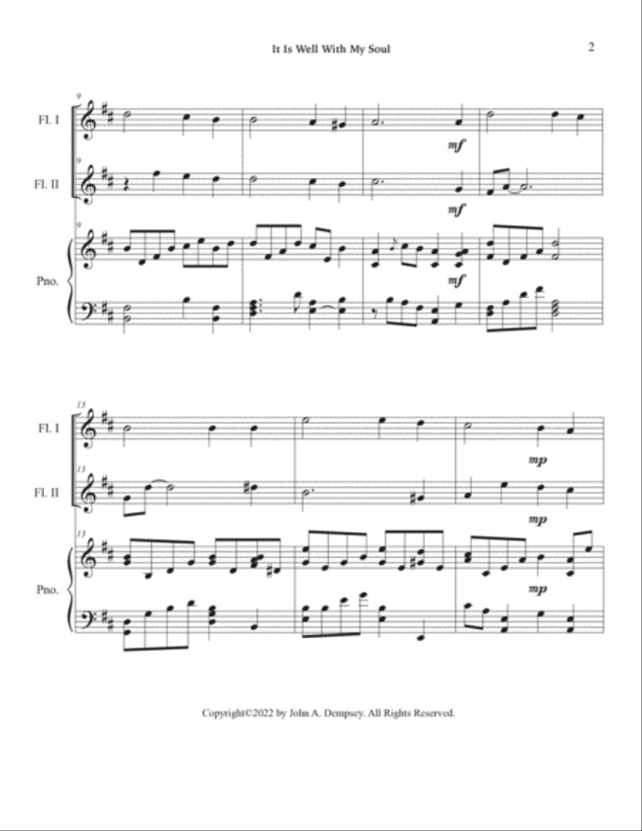 It Is Well With My Soul (Trio for Two Flutes and Piano) Woodwind Duet scores gallery preview page 6