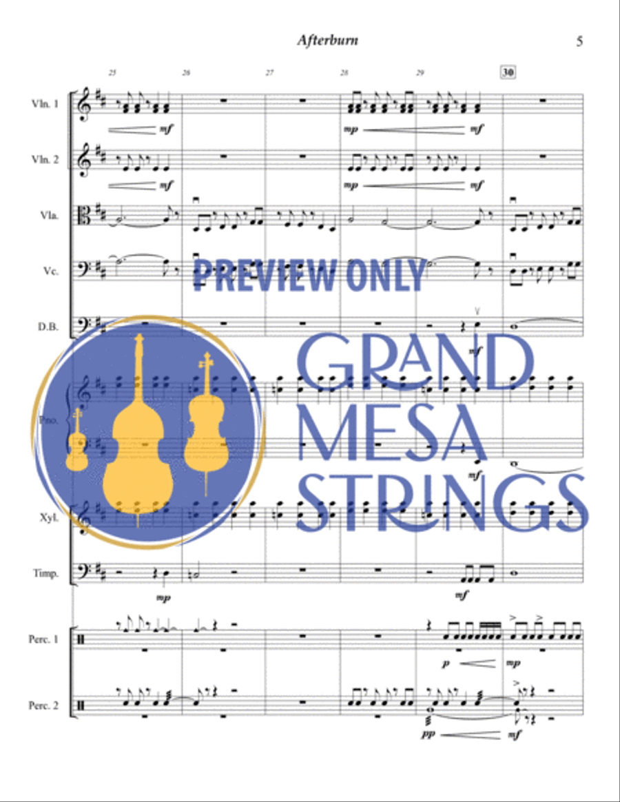 Afterburn for Strings & Percussion String Orchestra scores gallery preview page 6