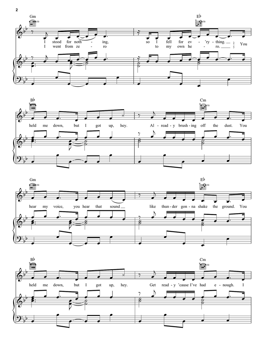 Roar Piano, Vocal, Guitar scores gallery preview page 2