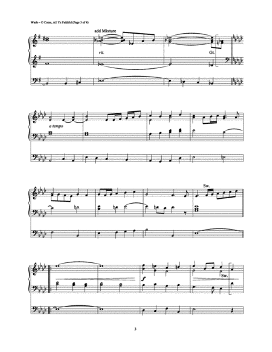 O Come, All Ye Faithful Organ scores gallery preview page 3