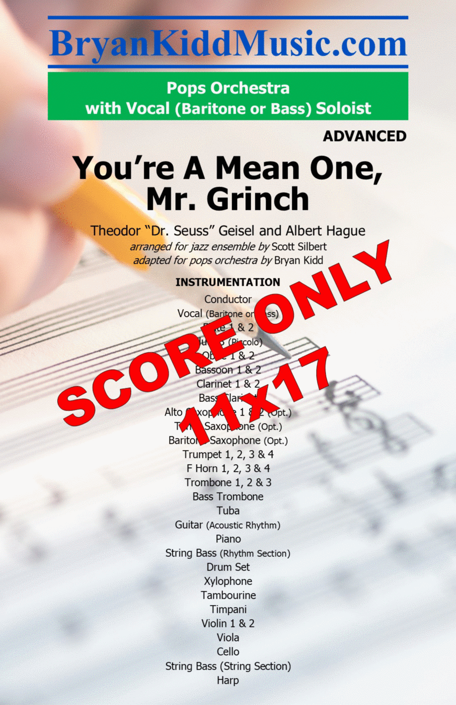 You're A Mean One, Mr. Grinch - Score Only Full Orchestra scores gallery preview page 1