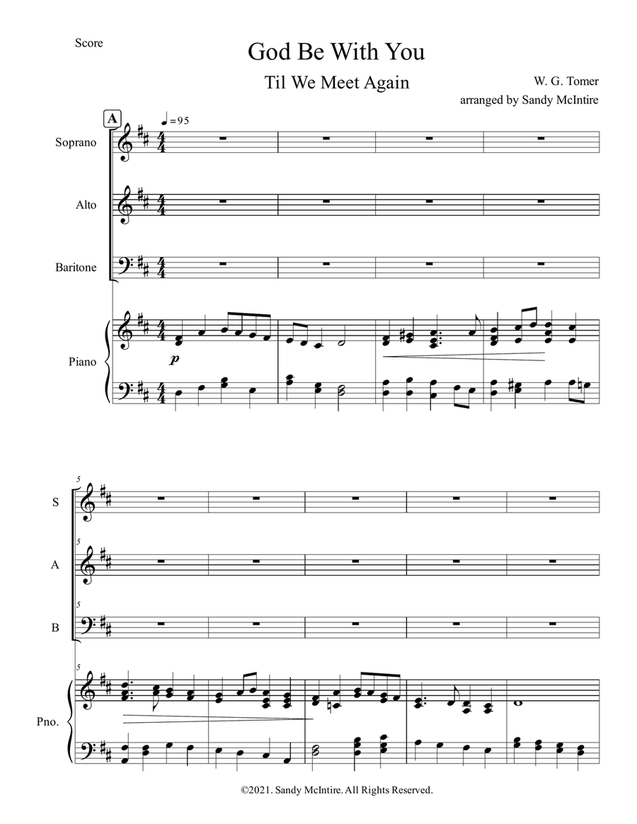 God Be With You Til We Meet Again 3-Part scores gallery preview page 1