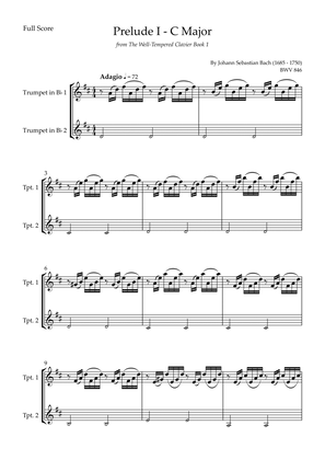 Book cover for Prelude 1 in C Major BWV 846 (from Well-Tempered Clavier Book 1) for Trumpet in Bb Duo
