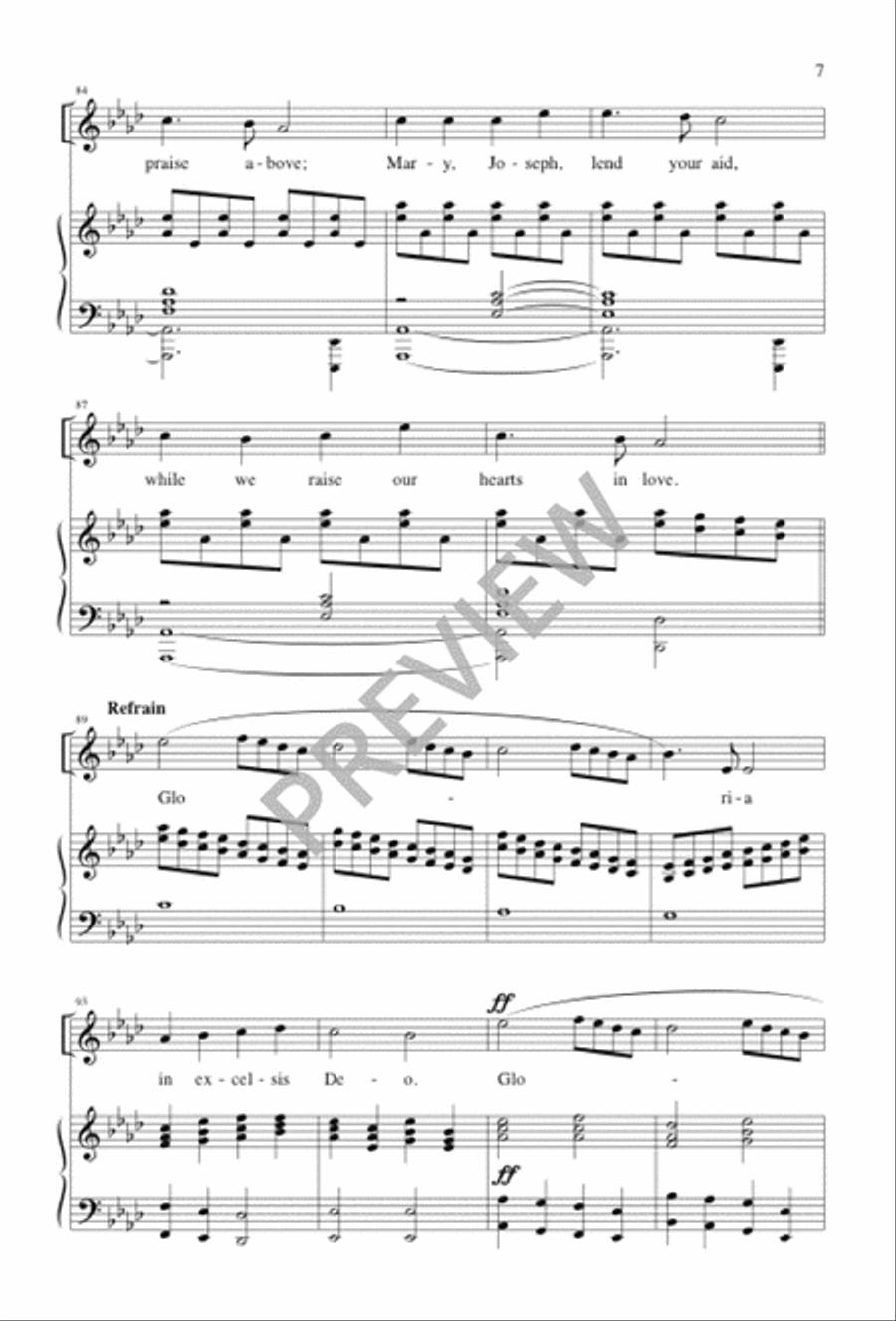Angels We Have Heard On High Unison Choir scores gallery preview page 7