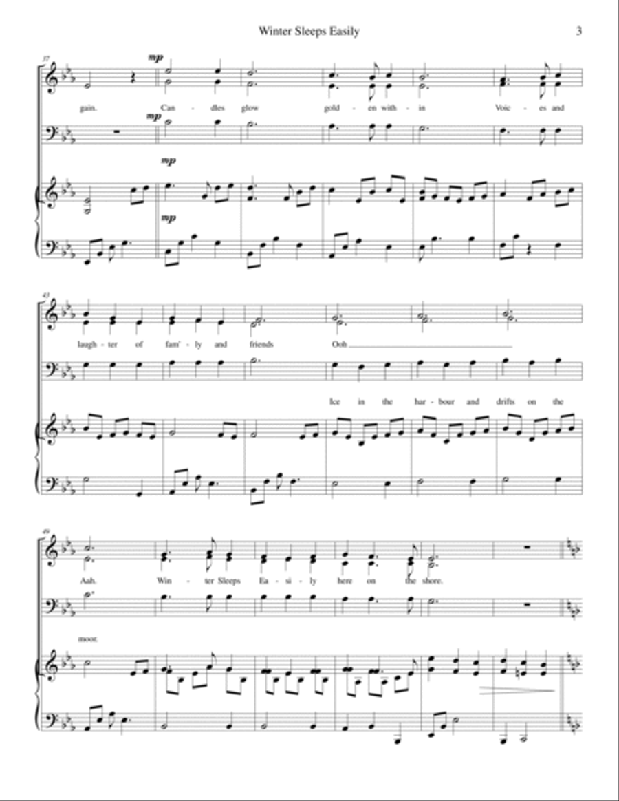 Winter Sleeps Easily - SAB 3-Part scores gallery preview page 3