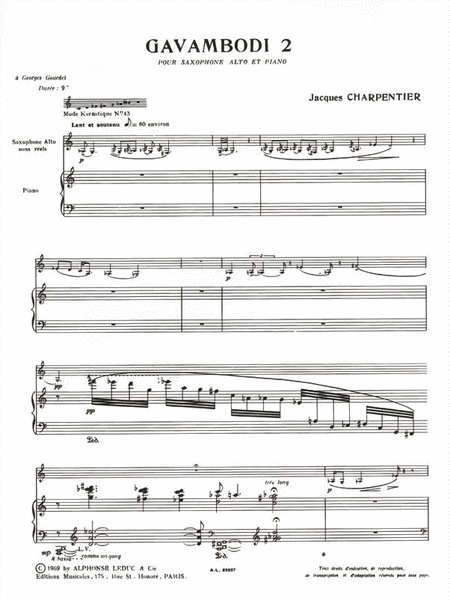 Gavambodi 2 (alto Saxophone And Piano)