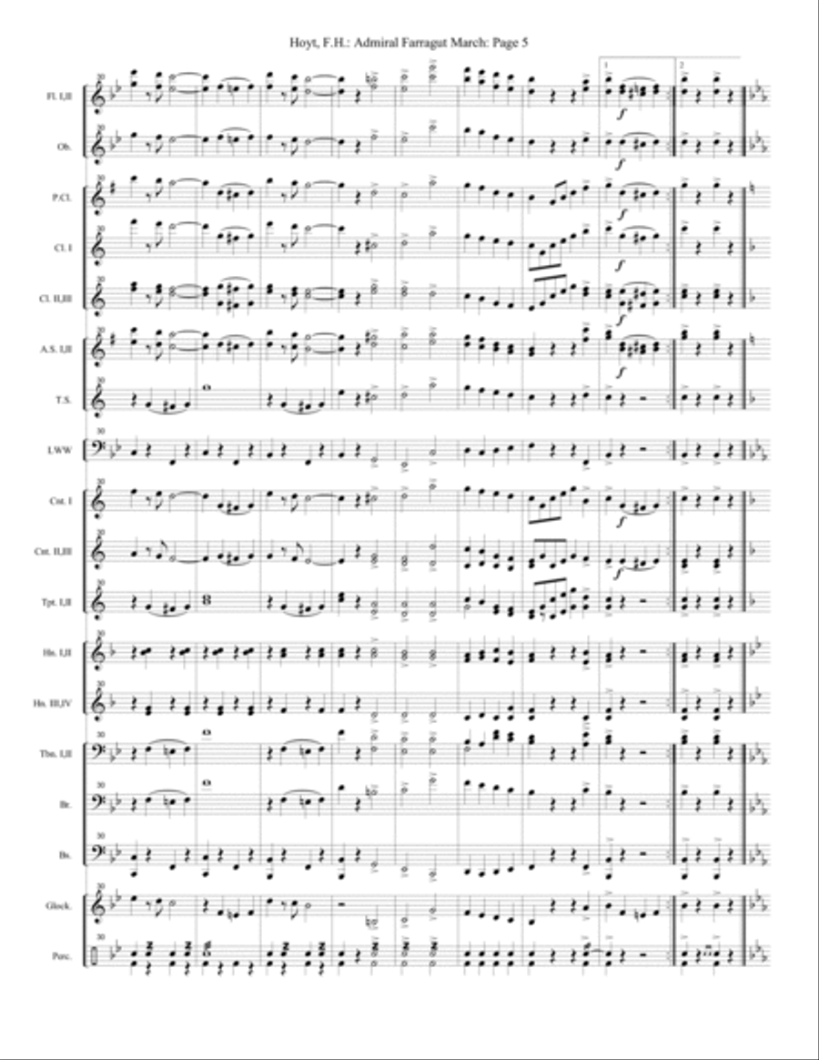 Admiral Farragut - Extra Score Concert Band scores gallery preview page 5