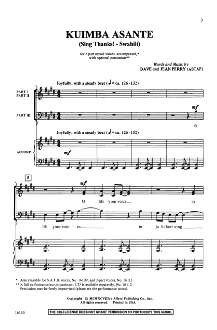 Kuimba Asante Kuimba Asante 3-Part scores gallery preview page 2